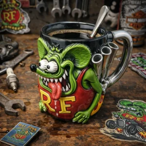 A Funny Green Mouse 3D Ceramic Mug